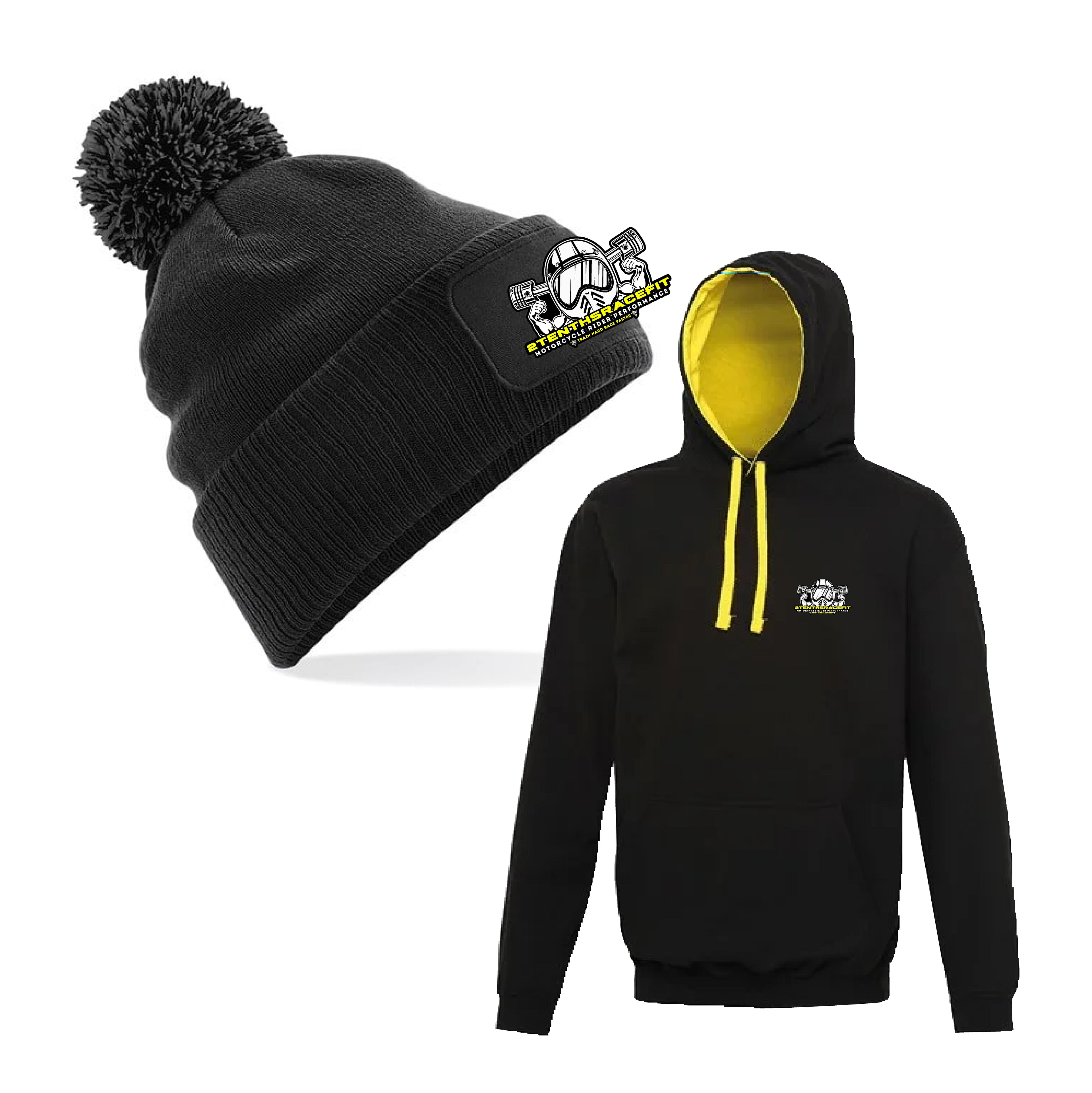 2 Tenths RaceFit Hoodie + Bobble Hat Package