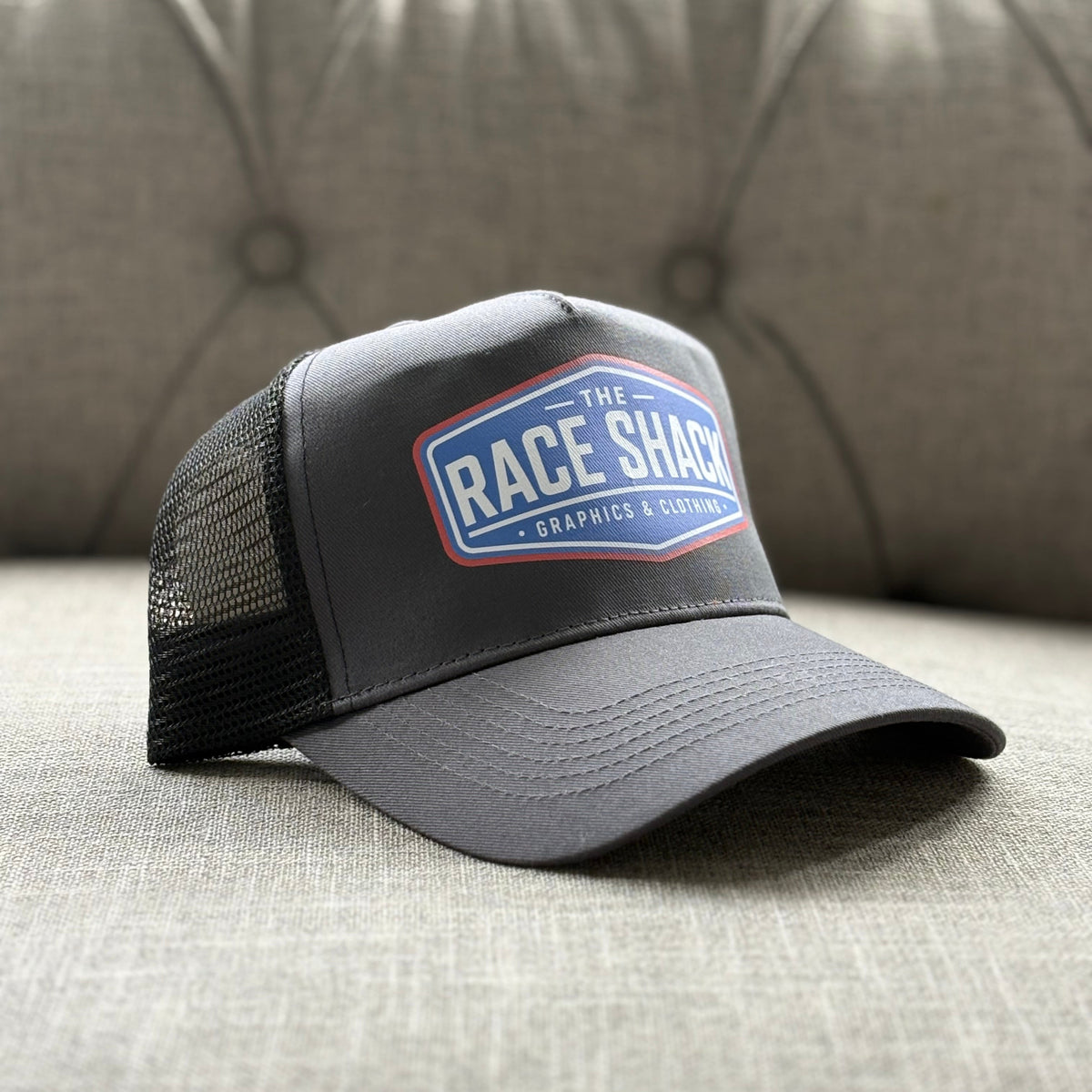 Retro Blue white red logo Cap Grey&Black