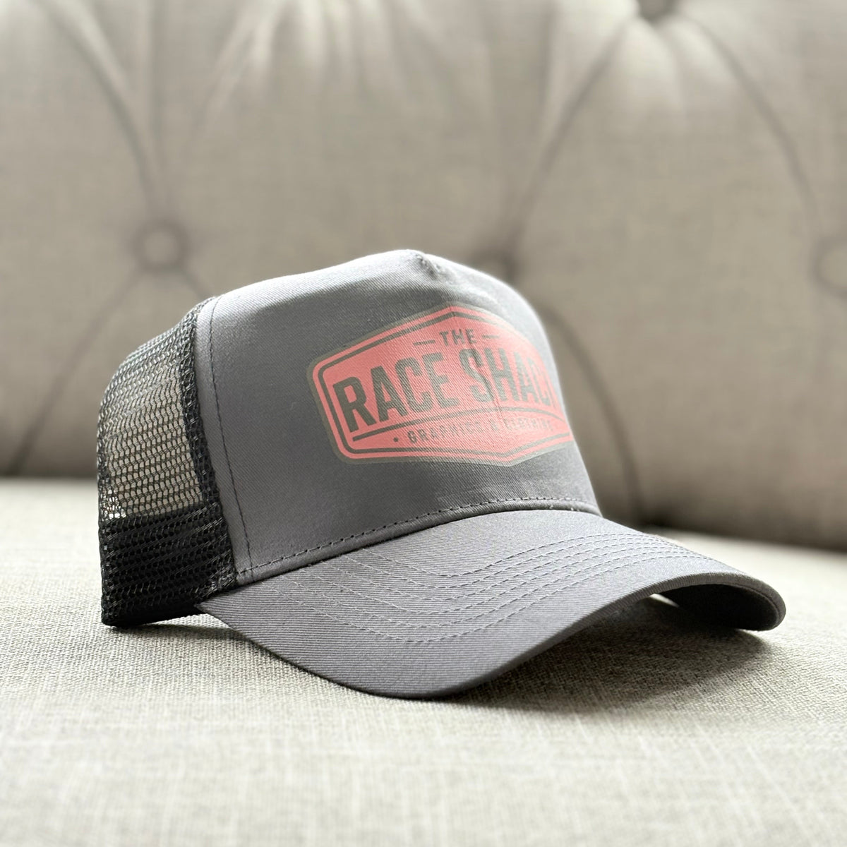 Retro Red Black Logo Cap Grey&Black