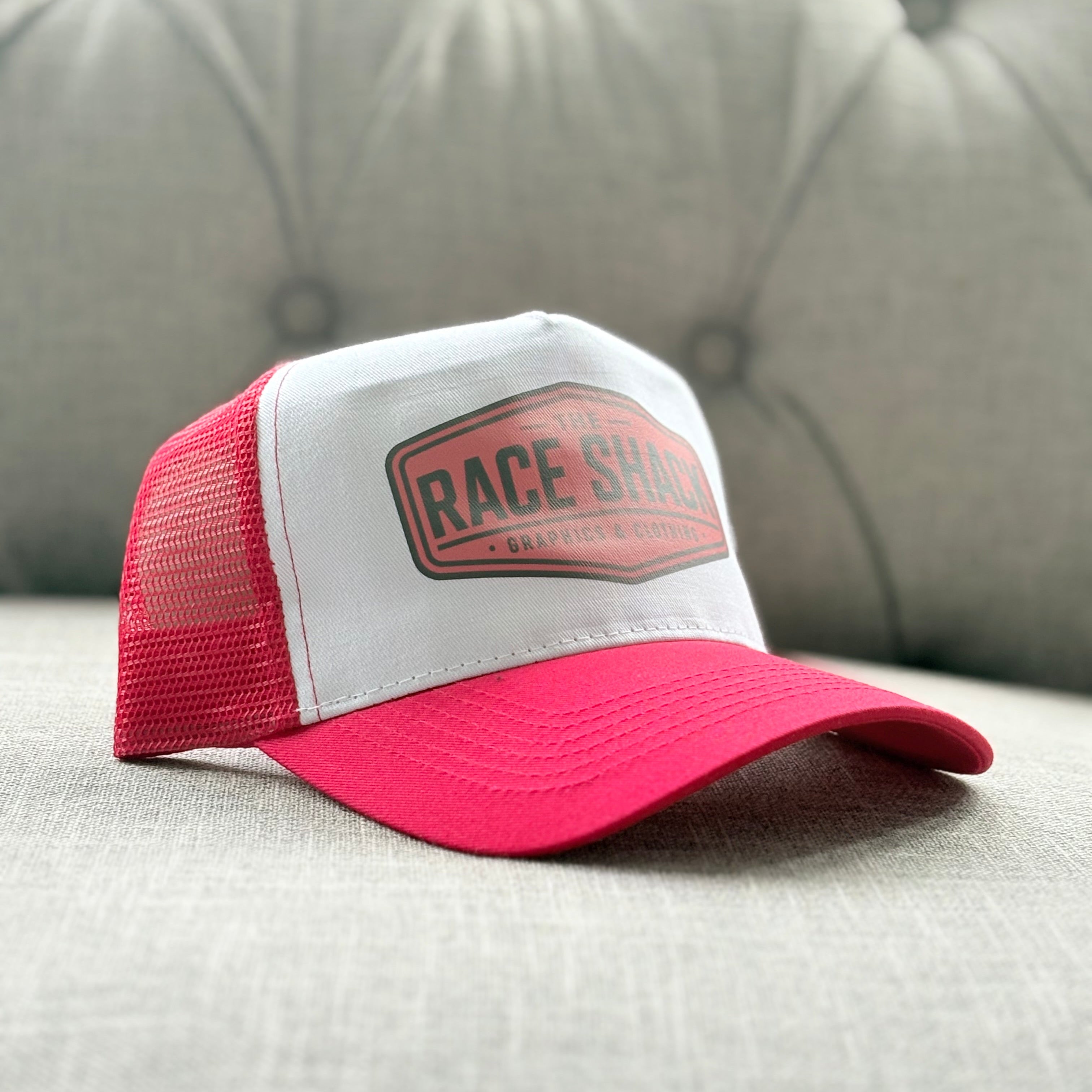 Retro Red Black Logo Cap White&Red