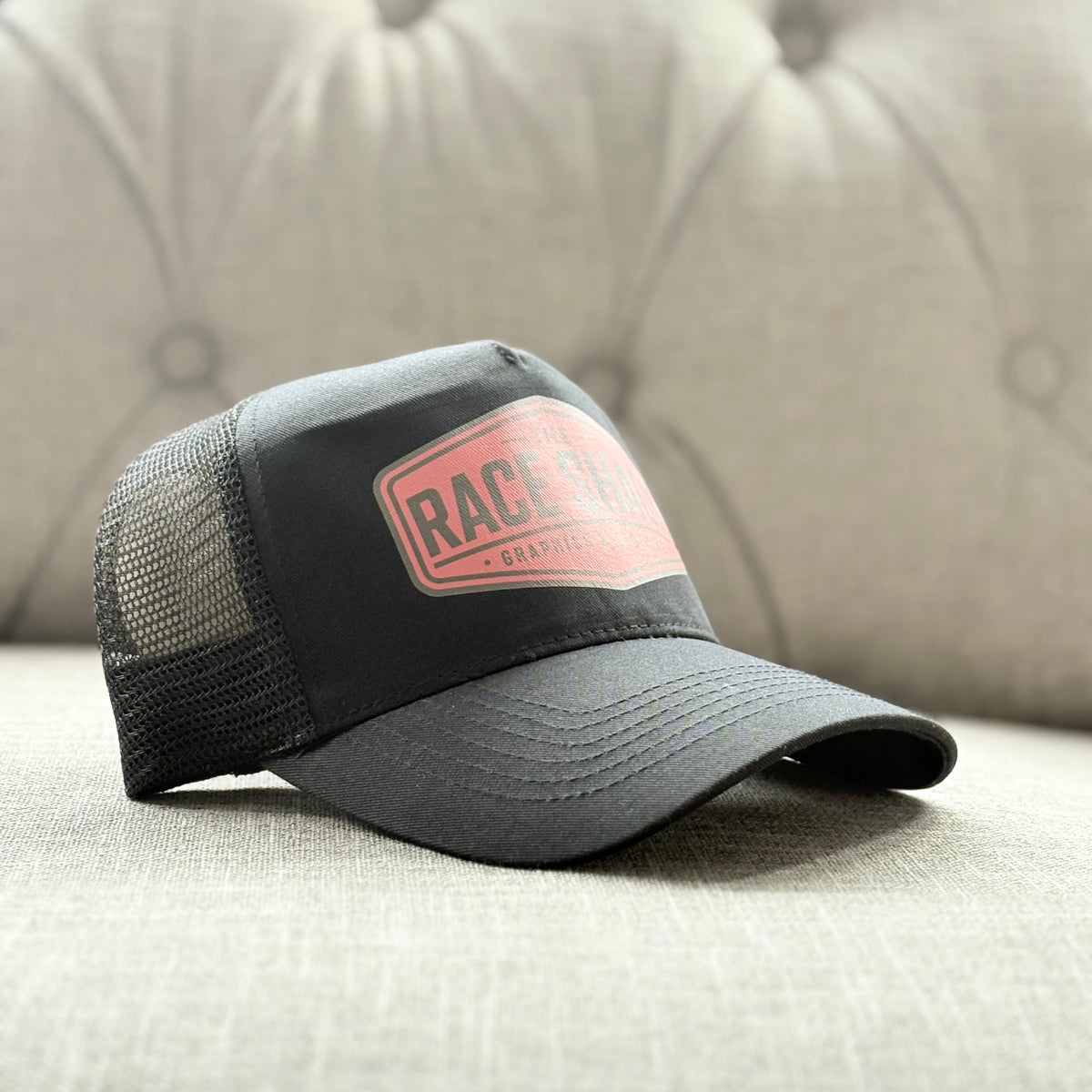 Retro Red Black Logo Cap Black